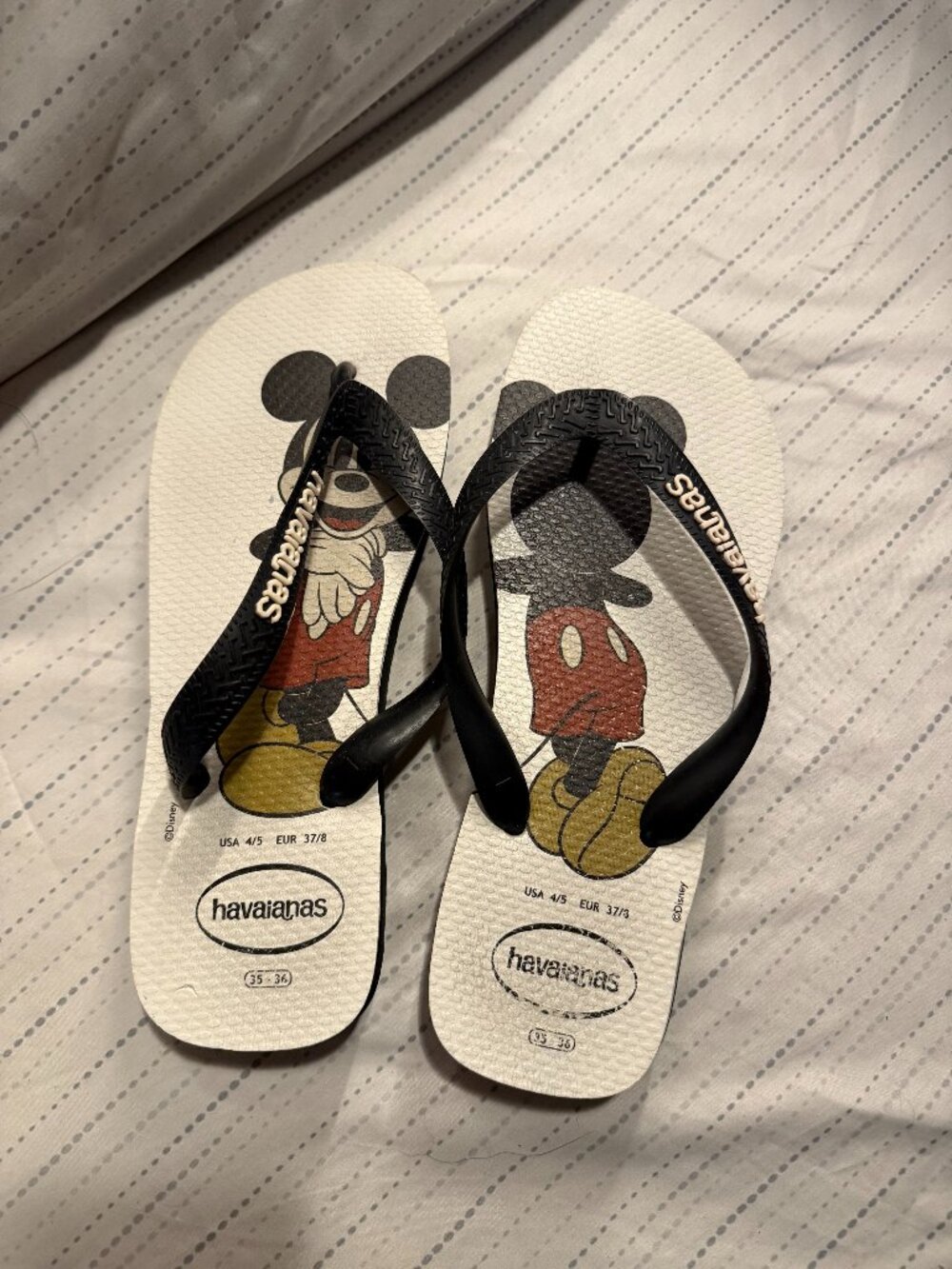 Havaianas Disney Mickey Mouse Black Flip Flops EU 37/38 US 7/8 Women